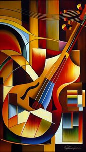 Musical Instrument, Abstract Painting by F. Abderrahim