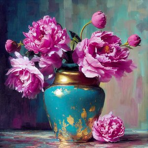 Pink Flower, Abstract Botanical Art by F. Abderrahim
