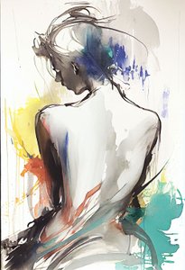 Woman Sitting with Her Back Towards