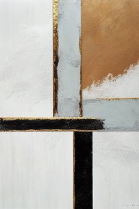 White & black, golden abstract lines