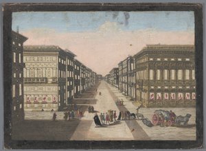 View of the Strada Nuova in Genoa by familie Remondini (attributed to)