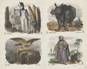 Letters S, R, U and T, Pictures A B C / Book / Prints A B / Book (series title on object) by firma Joseph Scholz