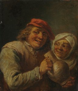 Old Man and Woman by imitator of David Teniers