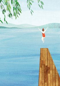 Summer Lake Jump by longwayhome