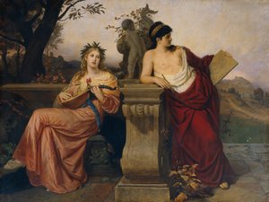 Allegory of Music and Painting by ludwig Mayer