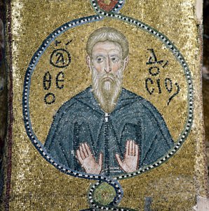 Saint, mosaic in katholikon of Nea Moni monastery