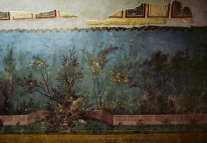 Fresco Depicting a Garden with Trees and Birds, from the House of Livia on Palatine Hill, Rome, Italy, Roman Civilization by Unbekannt Unbekannt