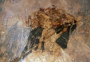 Man on horseback, fresco in Church of Agios Georgios, Komitades, Crete, Greece by Unbekannt Unbekannt