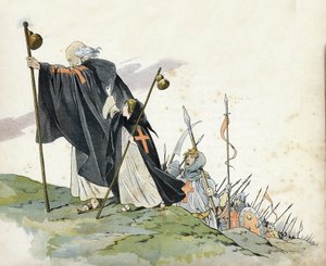 First Crusade: Peter the Hermit (1050-1115) leads the Crusade to the cry of 