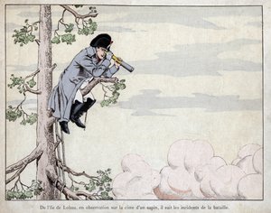 From the island of Lobau, in observation (Battle of Essling)
