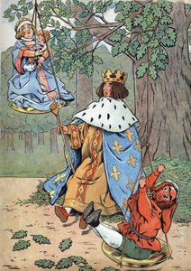 History of France. Scene of the life of Saint Louis in toys: King Louis IX known as Saint Louis rendering justice at the foot of an oak - In 