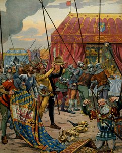 History of France in the Middle Ages: The Swiss seize the wealth of Charles the Temeraire, Duke of Burgundy after the disaster of the Battle of Grandson by pseudonym for Onfray de Breville Jacques Job