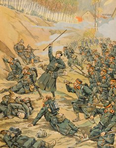 The Defense of the Schoorbakke Tervaete Loop During the Battle of the Yser (1914) by pseudonym for Onfray de Breville Jacques Job