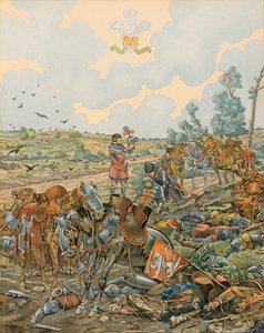 History of Belgium: John I, Count of Luxembourg Falls at the Battle of Crecy on 26 August 1346 by pseudonym for Onfray de Breville Jacques Job