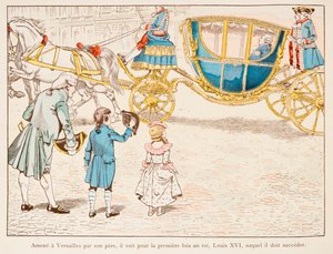 Napoleon Bonaparte brought to Versailles by his father sees King Louis XVI in Carossus for the first time in 1770 by pseudonym for Onfray de Breville Jacques Job