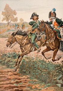 Outfit of French Troops at All Times: Cavalier Vendeen and Piqueur on the Horse of the Germanique Legion (1793), Private Collection