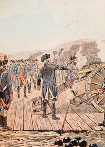 The first gun shot at the Yorktown headquarters in September 1781 by pseudonym for Onfray de Breville Jacques Job