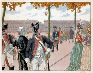 Joachim Murat and Bessieres in Paris in 1791 Wearing the Costume of the King