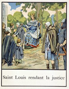 Saint Louis rendering justice - in Petite histoire de France by Jacques Bainville, ed. Mane by pseudonym for Onfray de Breville Jacques Job