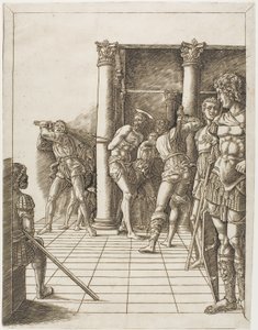 The Flagellation of Christ, with the Pavement by school of Andrea Mantegna