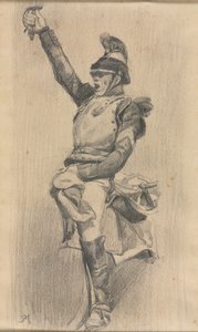 Soldier with Upraised Arm by studio of A. W. A. Plâté Studio (Ceylonese)