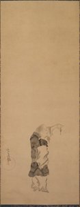 Kenshu, Monk with Shrimp by studio of Tawaraya Sōtatsu