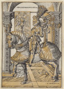 Equestrian Portrait of the Emperor Maximilian I by the Elder Hans Burgkmair