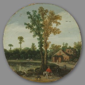 Travelers by a Lake by van de Velde Esaias