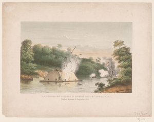 H.M. Steamship Celebes in Battle with a Kotta-mara. Poeloe Kanamit, August 6, 1859