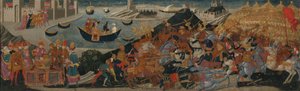 The Battle of Pharsalus and the Death of Pompey by workshop of Apollonio di Giovanni
