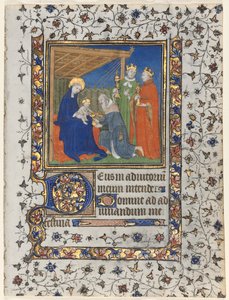 Bifolio from a Book of Hours: Adoration of the Magi