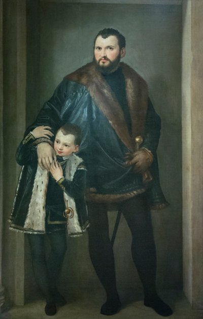 Portrait of Giuseppe da Porto with His Son Adriano by (1528 88) Veronese