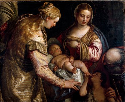 The Holy Family with Saint Barbe and Saint John the Baptist by Veronese