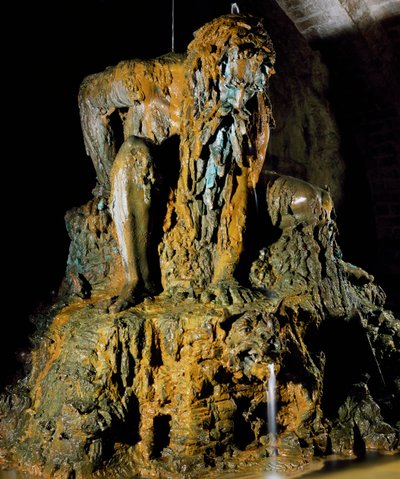 Appennine Colossus, Free interpretation of work by Giambologna for architect Bernardo Buontalenti in garden of Villa Demidoff in Tuscany, Italy (sculpture) by Giambologna
