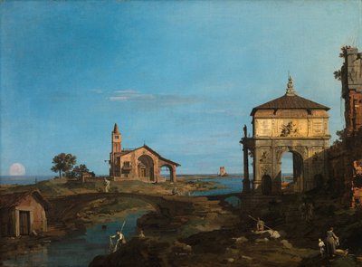 An Island in the Lagoon with a Gateway and a Church by (1697 1768) Canaletto