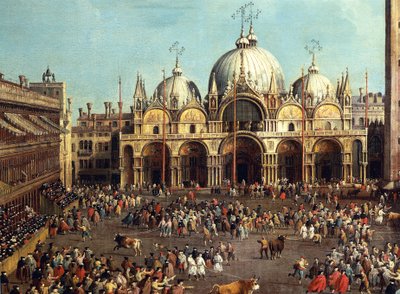 Bullfighting or Bull Hunting in Piazza San Marco by Canaletto