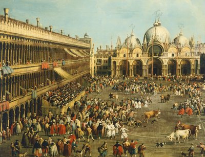 Bullfighting or Bull hunting in Piazza San Marco by Canaletto