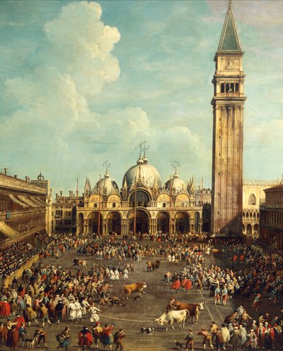 Bullfighting or Bull Hunting in Piazza San Marco by Canaletto