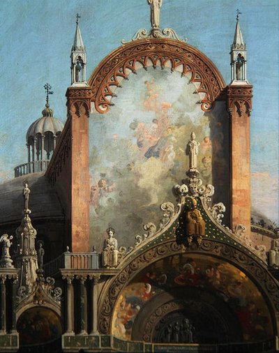 Detail of Capriccio of a Church by Canaletto