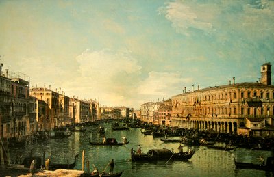 The Grand Canal, Venice, looking north from near the Rialto bridge by Canaletto