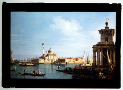 The Island of San Giorgio Maggiore, Venice with the Punta della Dogana & numerous vessels by (1697 1768) Canaletto