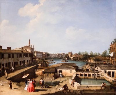 View of the Dolo Mills on the Brenta by (1697-1768) Canaletto