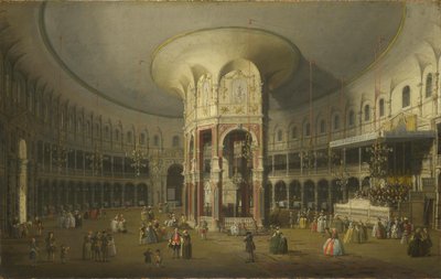 Interior view of the Rotunda of Ranelagh in London by Canaletto