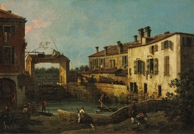 The Lock at Dolo by Canaletto