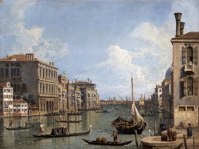 View of the Grand Canal Towards the Punta della Dogana from Campo San Vio by Canaletto