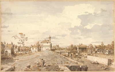 The Porta Portello with the Brenta Canal in Padua by Antonio Canal by Canaletto