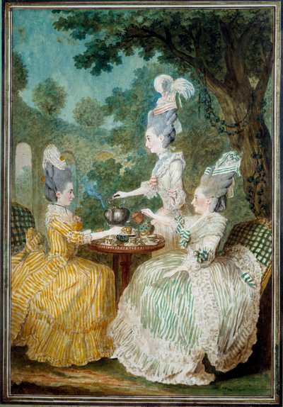 Ladies of Montesson, Crest and Damascus taking the Water by Carmontelle