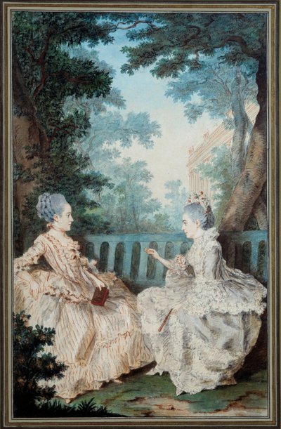 Madame de Breget et Madame de Cassine by Carmontelle