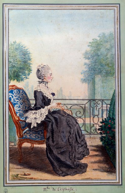 Portrait of Julie de Lespinasse, Woman of Letters by Carmontelle