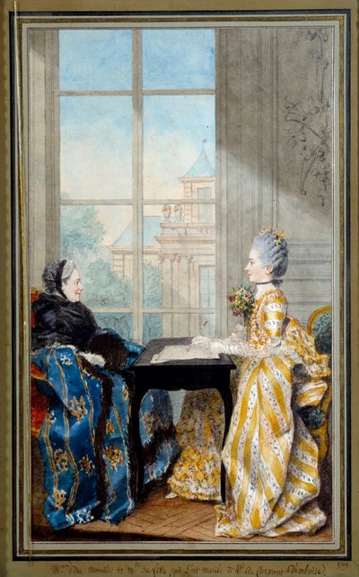 Portrait of Madame du Moutier and Mademoiselle La Ville, Wife of Monsieur Clermont d